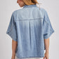 Denim Button Down Short Sleeve Boxy Shirt