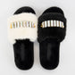 Bedazzled Rhinestone Decor Furry Slippers