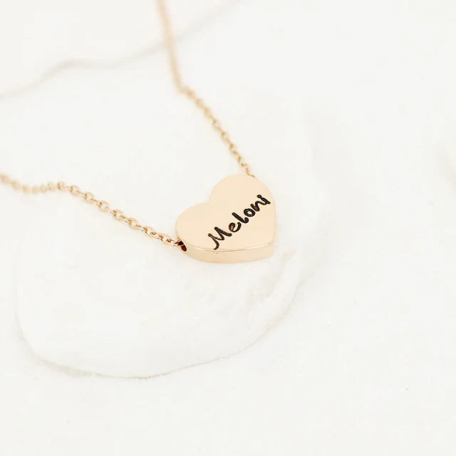 18K Gold Stainless Steel Blank Heart Necklace