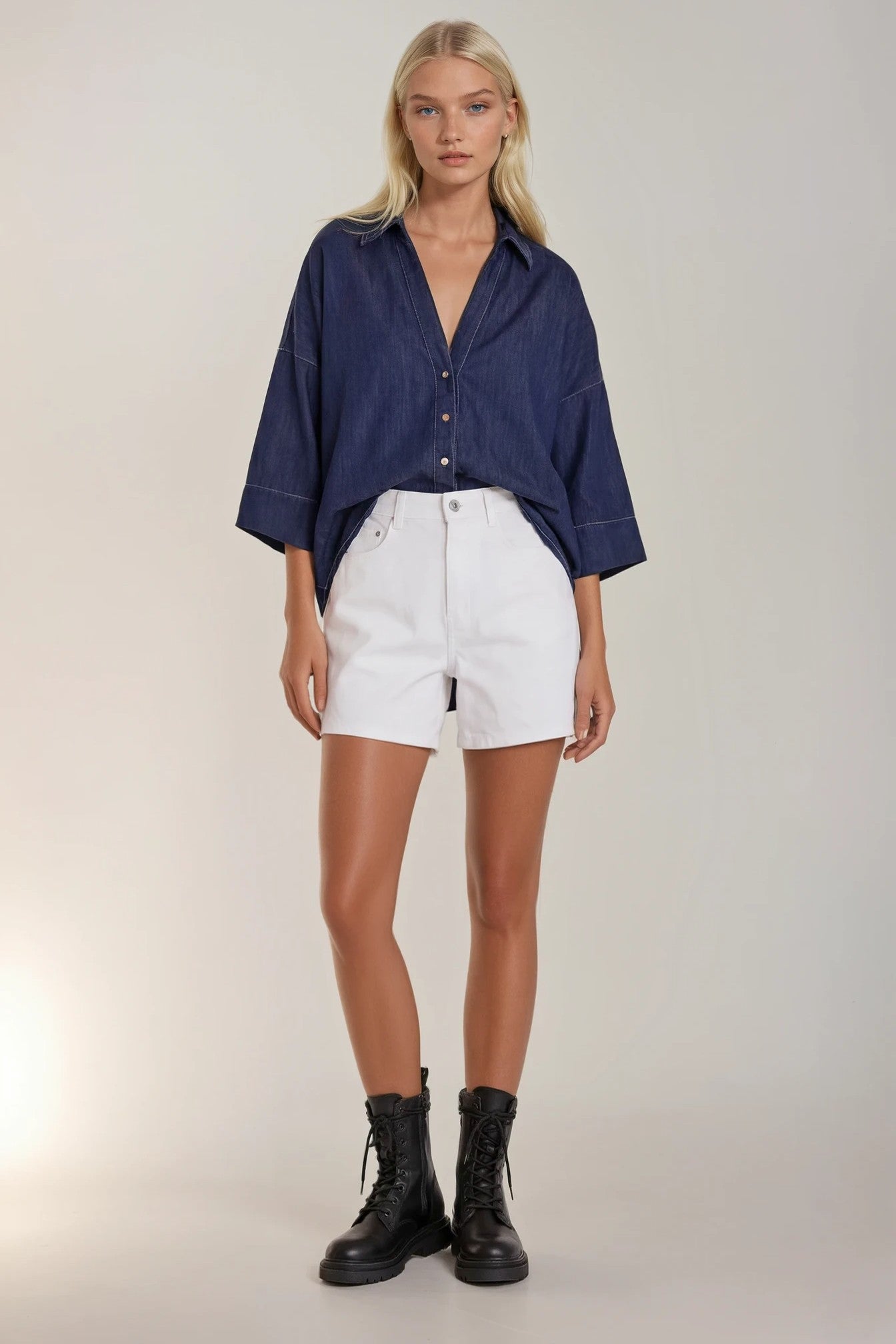 Oversized Dark Denim Shirt