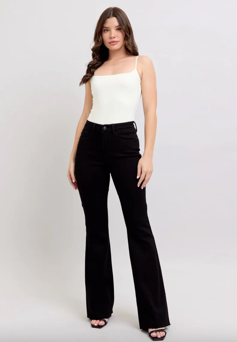 Black Star Seam Detail Flare Jeans