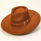 Double Belt Strap Fedora Fashion Hat