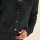 A Sequins Fuzzy Soft Sweater Cardigan and Skirt Set