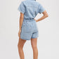 Denim Button Down Shirt Romper
