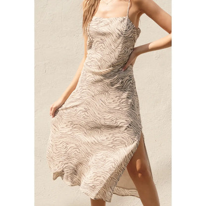 Fair Play Ruched and Slit Midi Dress