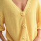 Textured Knit Cardigan with 3D Button