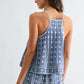 Embroidered Blue Checkered Shorts Set