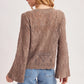 Boho Pointelle Open Knit Top Pullover