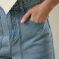 High Waisted Wide Leg Cuffed Jeans