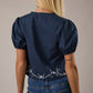 Short Puff Sleeve with Tie Front