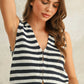 Light Weight Hook and Eye Closure Striped Vest