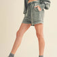 High Waisted Mineral Wash Shorts