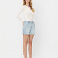 High Rise Light Wash Carpenter Shorts