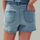Gold Button Front Denim Skort