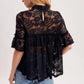Mock Neck Baby Doll Lace Top with No Lining
