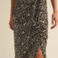 Leopard Printed Ruching Skirt