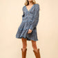 Rayon Jacquard Lace Tiered Mini Dress