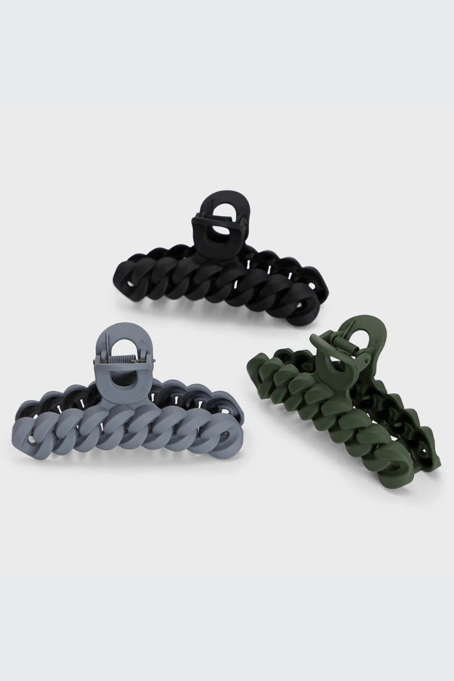 Recycled Plastic Matte Chain Claw Clip Set