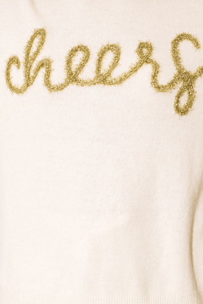 CHEERS Tinsel Knit Holiday Sweater