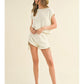 P3404ST Contrasted Detail Ruched Detail Knit Shorts
