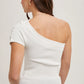Draped Knit Asymmetric One Shoulder Knit Top