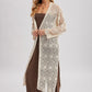 Boho Long Line Side Slit Crochet Cardigan