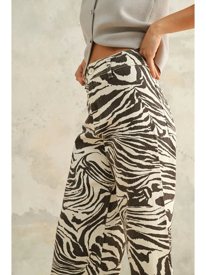 Zebra Print Stretch Pants
