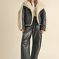 Quilted Jacket with Shearling Contrast