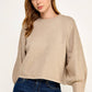 Knitted Sweater with Cuffed Sleeves