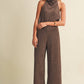Wide-Leg Sueded Knit Trousers