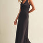 Cowl Neck Bias Cut Maxi Dress
