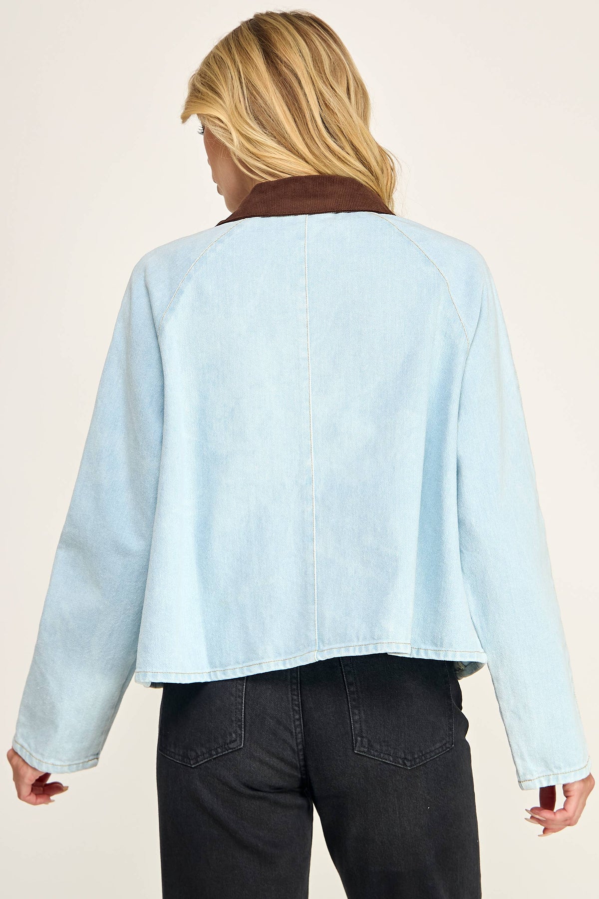 Denim Contrast Collar Jacket