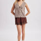 Scallop Lace Trim Satin Shorts