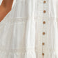 Button-Front Mini Dress with Puff Sleeves