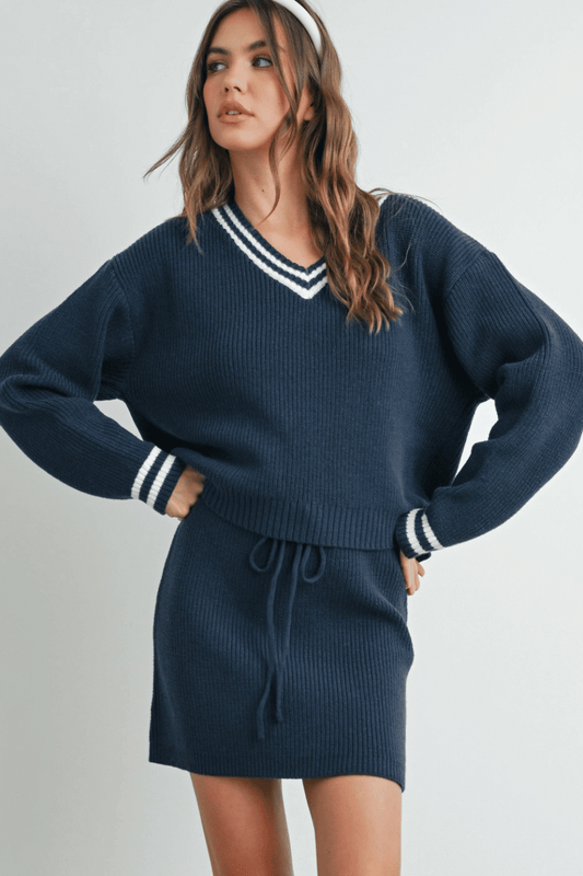 Diana Striped V-Neck Sweater