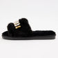 Bedazzled Rhinestone Decor Furry Slippers