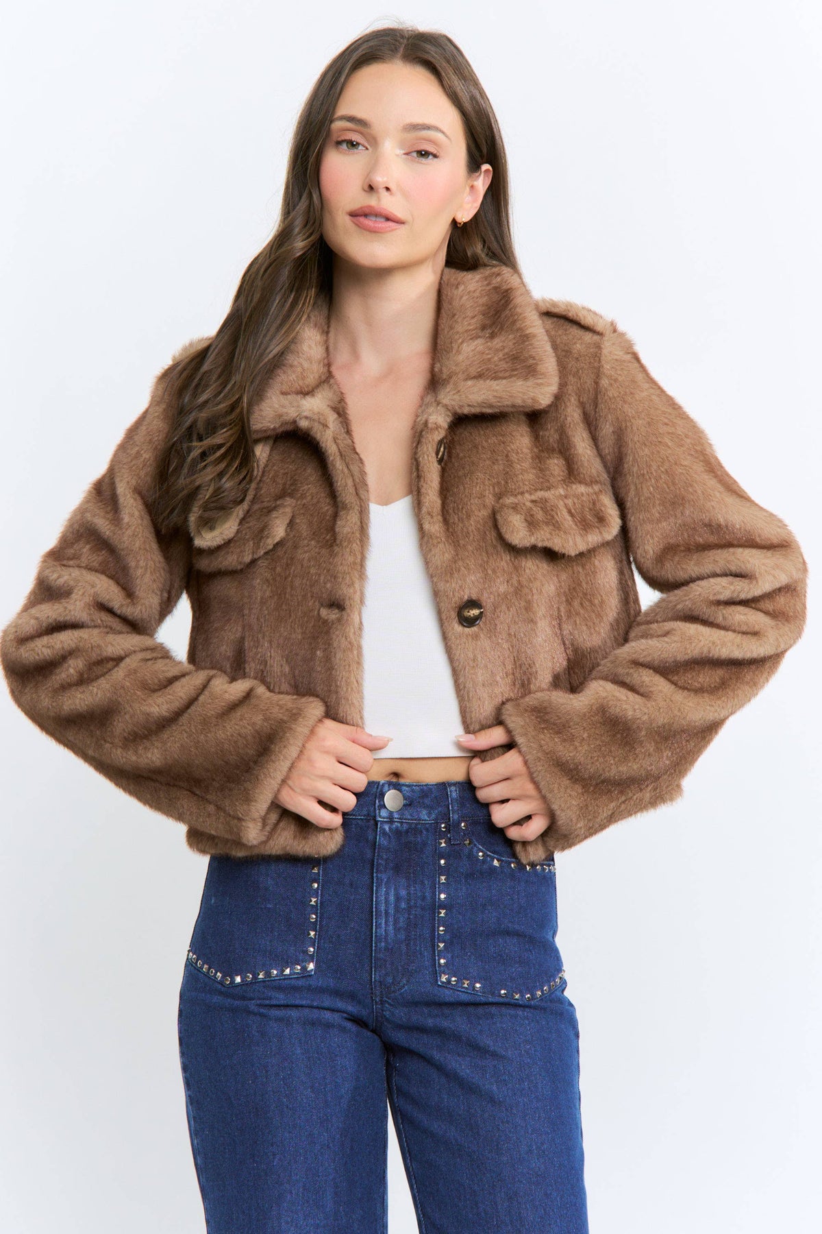 Faux Fur Cropped Jacket