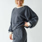 Cotton Fleece Contrast Crewneck Set
