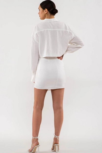 Collins Wrap Linen Mini Skirt