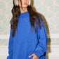 Vintage Wash Print Mock Neck Oversized Sweatshirt