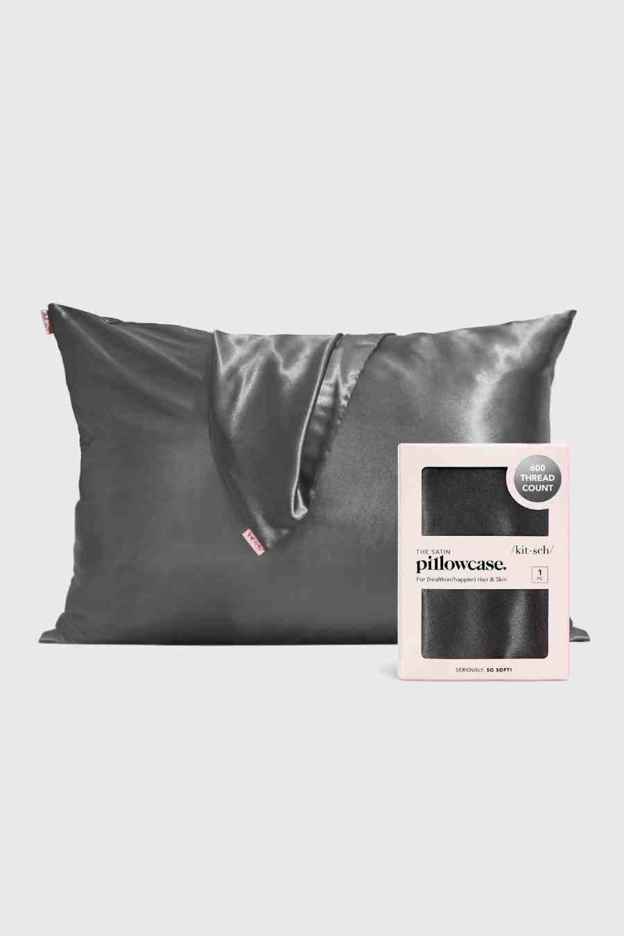 Satin Standard Pillowcase Charcoal 1pc