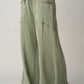 Mineral Wash Curved Seam Wide Leg Pants