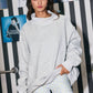 Vintage Wash Print Mock Neck Oversized Sweatshirt