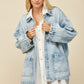 Boho Side Tie Detail Oversized Denim Jacket