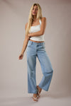 Mid-Rise Denim Pants with Stud Detail