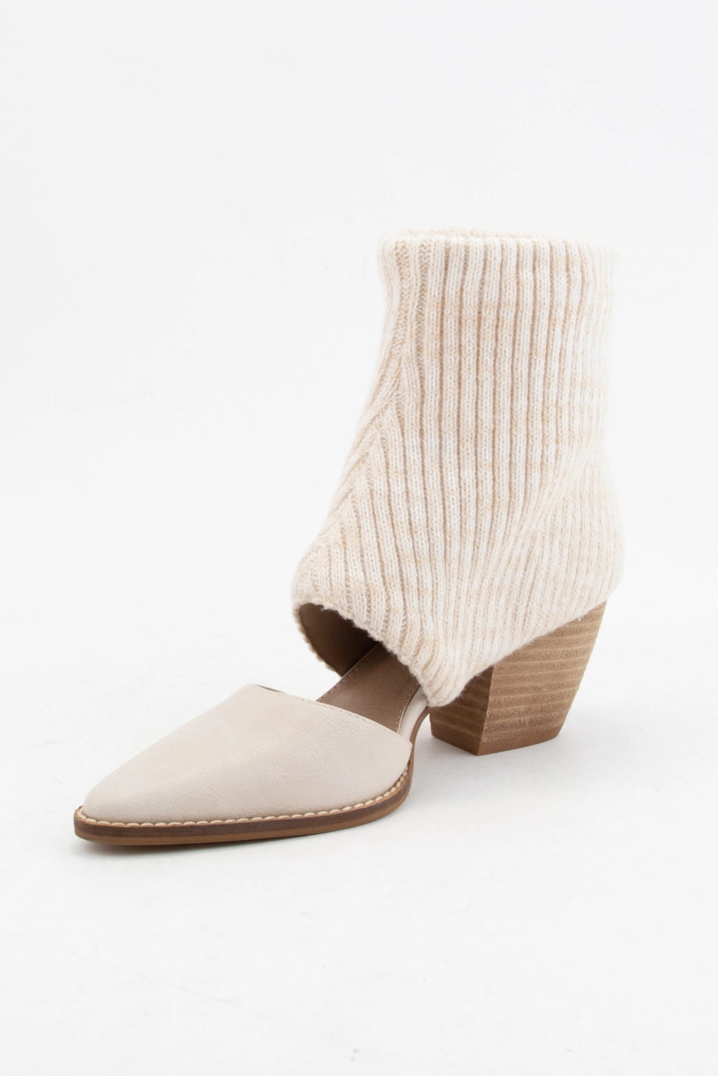 Ballerina Chunky Knit Ankle Cuff Boots