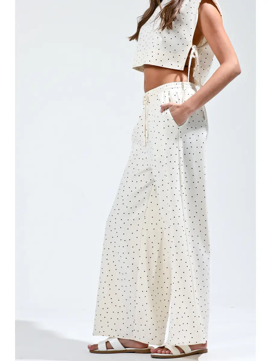 Elastic Waist Polka Dot Pants