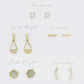 5 Pairs Multipack Stud Earrings Set with Gift Box