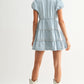 Puff Sleeve Denim Mini Dress