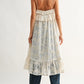 Sheer Floral Lace Ruffle Cover Up Top